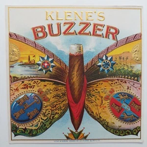 Vintage Klene's Buzzer Schmetterling geprägt Litho Tabak Zigarrenkiste Etikett - Bild 1 von 2