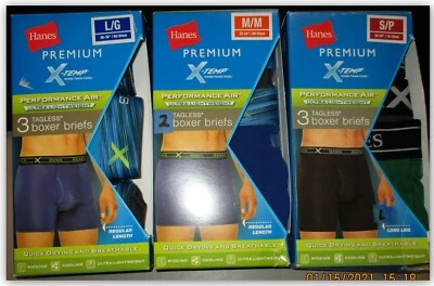 Hanes Premium Performance AIR Boxer Briefs XTEMP Ultra Light Cooling Wicking - Image 1 of 2