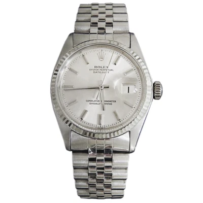 Rolex Datejust Mens SS Stainless Steel & 18K White Gold Silver Dial 1601 - Image 1 of 4