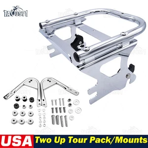 Detachable Two-up Tour Pack Mount Rack For Harley 97-08 / Docking Hardware Kit - Picture 1 of 14