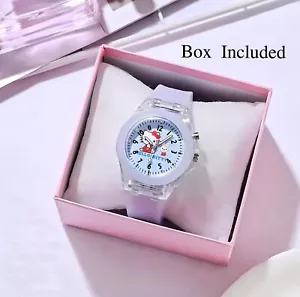 Hello Kitty Light Up Analog Kids Watch with Silicone Band and Gift Box - Purple - Picture 1 of 1