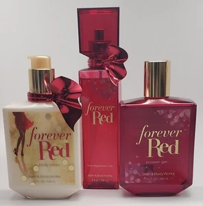 Bath & Body Works Forever Red Shower, Lotion & Spray Rare Red Bow Set - Picture 1 of 1