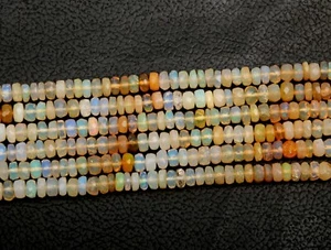 Raro rondel facetado ópalo etíope de 13 pulgadas 5 mm cuentas de piedras preciosas regalos de Navidad - Imagen 1 de 5