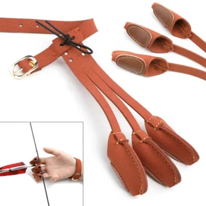 Archery 3 Finger Gloves Tab Guard Protector Gear Recurve Bow Shooting Hunting - Picture 1 of 12