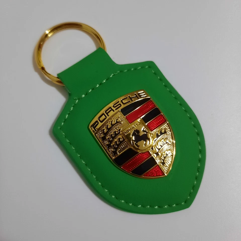 Portachiavi Porsche Pelle Verde - Regalo Passione Auto Moto Estetica - Immagine 1 di 1