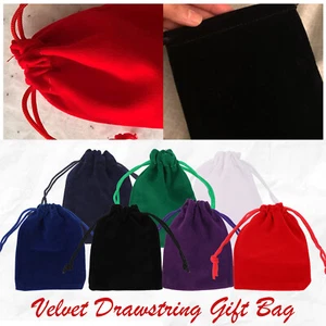 Small Velvet Drawstring Pouch Jewelry Ring Baggie Wedding Party Gift Storage Bag - Picture 1 of 35