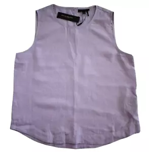 NEW DONNA KARAN NEW YORK Lilac 100% LINEN Sleeveless Tank Top L - Picture 1 of 8