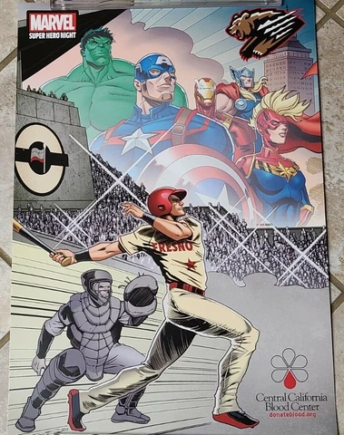 Fresno Grizzlies Marvel Poster SGA 9x13" Rockies Minor League Baseball Milb Cover