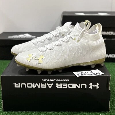 Size 14 Under Armour Spotlight Lux MC Football Cleats White 3022654-101 - Image 1 of 4