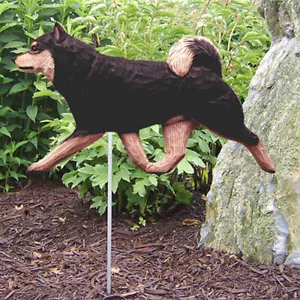 Shiba Inu Außen Garten Zeichen Handbemalt Figur Schwarz/Hellbraun - Bild 1 von 1