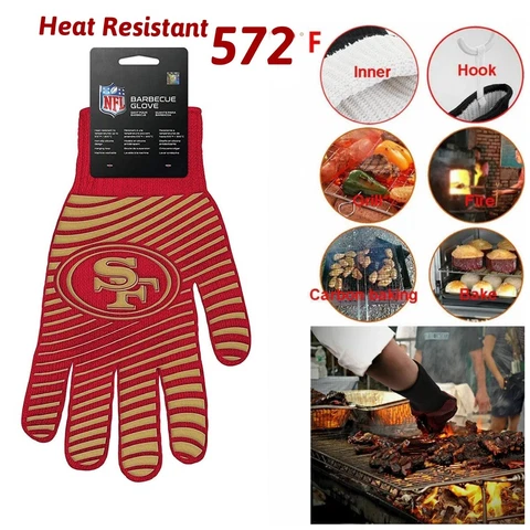 NFL San Francisco 49ers BBQ Glove Heat Resistant (up to 572 degrees F) Cover