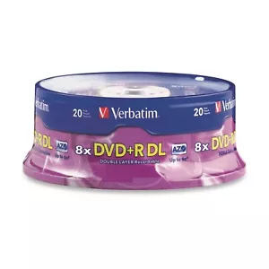 Verbatim DVD+R DL 8.5GB 8X Branded 20-Pack Spindle - Picture 1 of 1