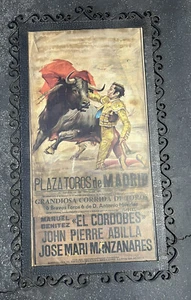 1980 Vintage Plaza Toros de Madrid Poster mit Schwermetallrahmen Spanien Kunstdruck - Bild 1 von 7