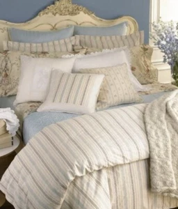New Vtg Ralph Lauren VILLANDRY Floral Sateen Cotton European Pillow Shams 1 Pair - Picture 1 of 6
