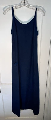 Maxi Vestido FLAX Lino Azul Sin Mangas Cuello Redondo Talla S. c942 Foto 1 de 4