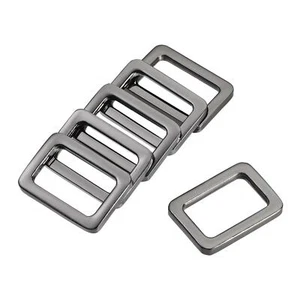 Metall Rechteck Ringschnallen 20x12,5 mm für Taschen Gürtel zum Selbermachen hellschwarz 6 Stck. - Bild 1 von 7