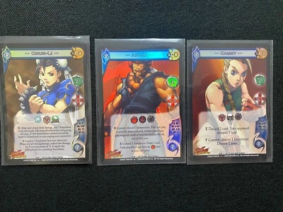 UFS Universal Fighting System Street Fighter Promo Card Lot Chun-Li Akuma Cammy - Image 1 of 2