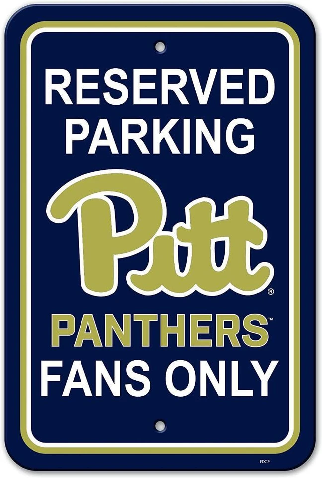 Pittsburgh Panthers 12"x18" Plastic Reserved Parking Sign [NEW] NCAA Wall Plaque - Image 1 of 1