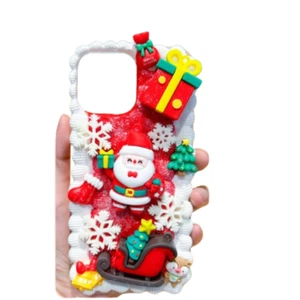 Decoden Teléfono Estuche Hágalo Usted Mismo Trineo de Navidad Hombre de Nieves Regalo Crema Dije Hágalo Usted Mismo Kit Set - Imagen 1 de 3