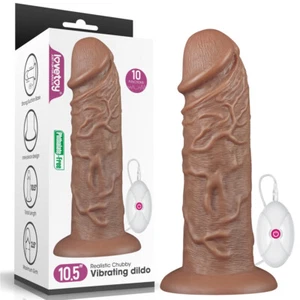 10.5" KING SIZED ANAL MONSTER VEINED COCK PENIS REALISTIC HUGE STRETCHER BROWN - Picture 1 of 11