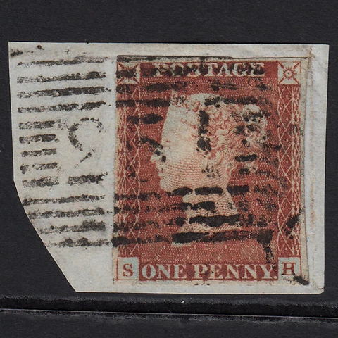 T32_08 GB QV 1841 1d PLATE 63 SG8-B1(1) SH FU MONTROSE 251 ON PIECE NR 4 MARGINS Cover