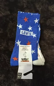 Pack de 2 calcetines Levi’s America / USA rojos blancos y azules NUEVOS. - Imagen 1 de 3