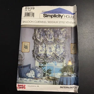 Simplicity House 8939 Cortinas Globo Paso a Paso Vintage Talla Única 4 Longitudes - Imagen 1 de 11