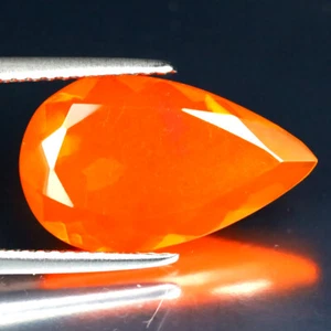 2.66 ct Fair Pear Cut (17 x 10 mm) Heated Orange Fire Opal Loose Gemstone - Picture 1 of 2