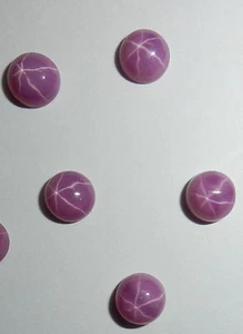 Opaque Star Ruby Round 6x6 mm Cabochon 6 Rayed Lab-created Stone 10 pieces Lot - Picture 1 of 11