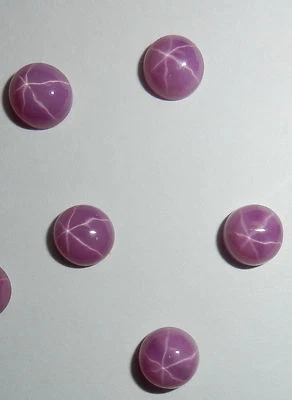 Opaque Star Ruby Round 6x6 mm Cabochon 6 Rayed Lab-created Stone 10 pieces Lot - Image 1 of 4