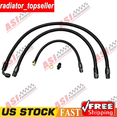 6AN Fuel Line Kit For Honda Civic Acura Integra K20 K24 EG EK DC2 Black ASI - Image 1 of 4