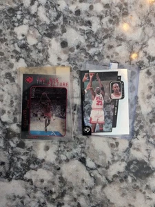 SAMPLE RARE Michael Jordan 2 Card Lot Acetate/Clearly & Holo - Picture 1 of 24