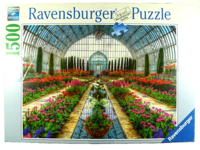 Ravensburger - Atrium Garden - 1500 Piece Jigsaw Puzzle Red Flowers Art Complete - Image 1 of 2