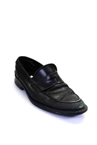 Tods Herren Mandel Zehe Flach Leder Penny Halbschuhe Schwarz Größe 9 - Bild 1 von 10