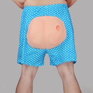 Funny Fake Butt Shorts April Fool Party Decor Hilarious Prank Pants Eye Catching - Picture 1 of 50