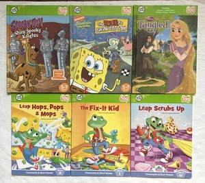 Set of 6 Leapfrog Tag Reader System Books Disney Princess SpongeBob Scooby Doo - Picture 1 of 1