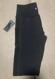 LegEnd Active Women’s 11” Black Mesh Pockets Biker Shorts NEW Size Large - Picture 1 of 9