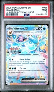 Glaceon ex #26 - Pokemon Prismatic Evolution Surprise Box Stamped - PSA 9 - Picture 1 of 2