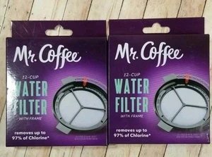 2 Pack Mr Coffee 12 Cup Water Filter with Frame WF5RB-NP 203061 New - Picture 1 of 2