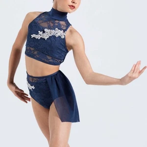 Traje de baile Weissman Elite 2 piezas Turning Page, niña talla M 8\10 - azul marino - Imagen 1 de 13