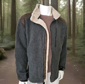 KUHL Alpenwurx Giacca in Pile Grigio con Toppe Spalle/Gomiti Uomo XL/XXL - Foto 1 di 20