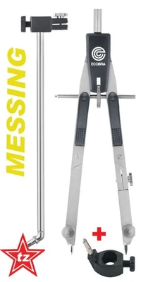 ECOBRA PROFI- ZIRKEL: Tasten- Schnellverstellung + Verlängerung + Universal Adapter