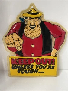 The Dandy Desperate Dan Wandschild 1990 Keep Out sehr selten - Bild 1 von 21