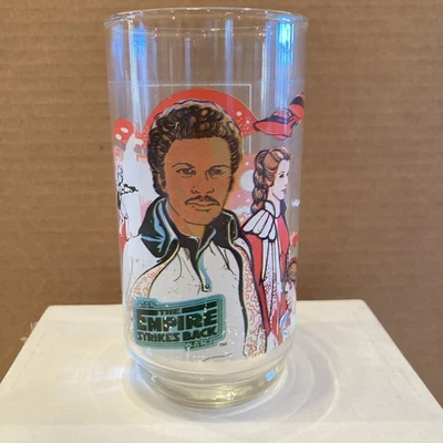 Raro 1980 ESB Lando Calrissian & Leia Burger King botão fundo vidro com decalque - Imagem 1 de 4