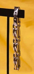 Bicolor Edelstahl Herren Kette Glieder Armband - Bild 1 von 13