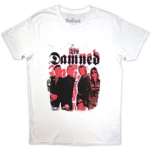 The Damned Repeat Logo Photo T-Shirt White New - Picture 1 of 1