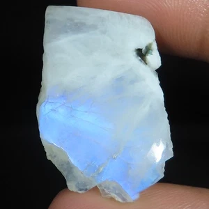 (22X34X09 MM) 55.75 Carat. NATURAL RAINBOW MOONSTONE ROUGH SHAPE LOOSE GEMSTONE - Picture 1 of 6