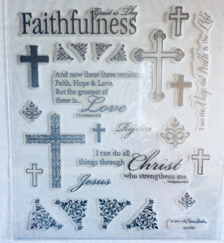 Religious Faithfulness Silver Foiled Scrapbook Stickers Photo Corners - Image 1 of 1