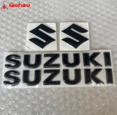 Calcomanía emblema tanque gasolina motocicleta 7" negra S logotipo 3D carenado/insignia guardabarros pegatina Foto 1 de 4