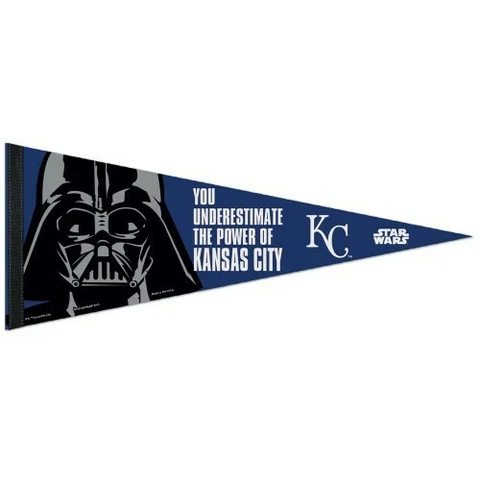 KANSAS CITY ROYALS DARTH VADER STAR WARS PREMIUM QUALITY PENNANT 12"X30" BANNER Cover